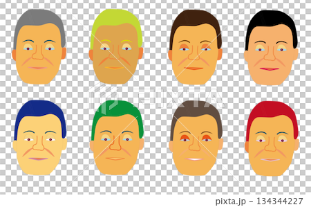男性 顔 アイコン セット シンプル イラスト 素材 男性 顔 アイコン セット シンプル イラスト 素材 134344227