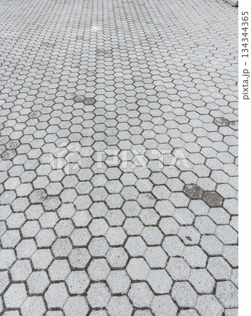 Gray hexagonal paving pattern textured background vertical Gray hexagonal paving pattern textured background vertical 134344365