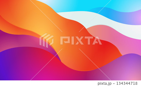 Colorful Abstract Background with Dynamic Wave Shapes 134344718