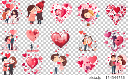 ハートカラーコレクション – Multi-Color Heart Collection	 134344786