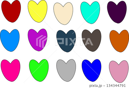 ハートカラーコレクション – Multi-Color Heart Collection	 134344791