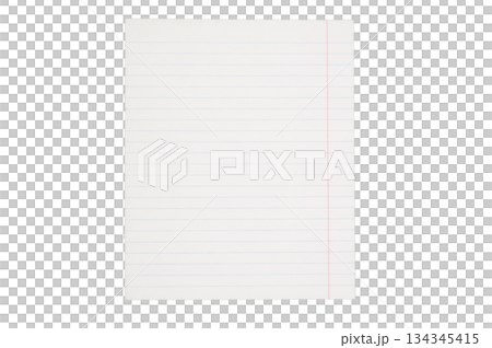 Blank lined notebook sheet on white isolated background. Empty school notebook sheet. Page of notepad. Blank lined notebook sheet on white isolated background. Empty school notebook sheet. Page of notepad. 134345415