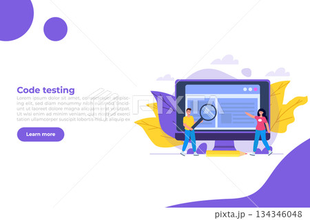 App tester. Software or application testing  concept.  Debugging development process. Vector illustration. 134346048