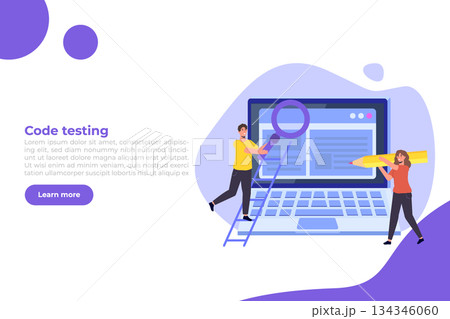 App tester. Software or application testing  concept.  Debugging development process. Vector illustration. 134346060