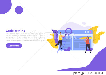 App tester. Software or application testing  concept.  Debugging development process. Vector illustration. 134346061