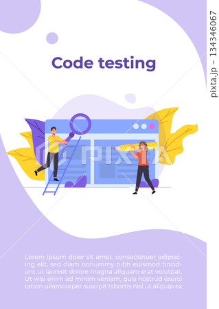 App tester. Software or application testing concept. Debugging development process. Vector illustration. App tester. Software or application testing concept. Debugging development process. Vector illustration. 134346067