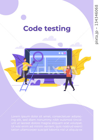 App tester. Software or application testing  concept.  Debugging development process. Vector illustration. 134346068