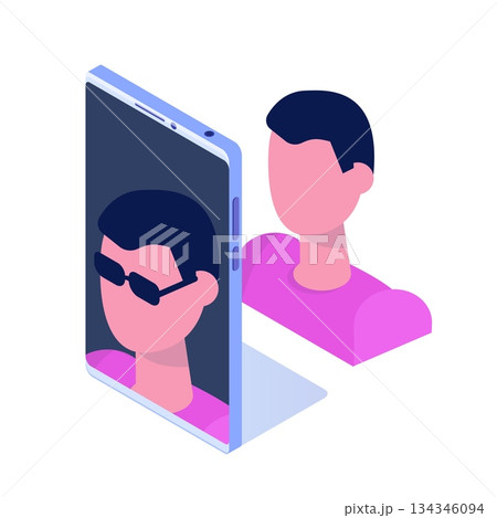 Augmented reality mobile application concept. Vector illustration 134346094