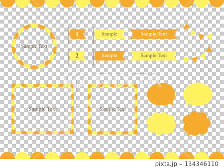 Pop and cute frame_Orange and yellow Pop and cute frame_Orange and yellow 134346110