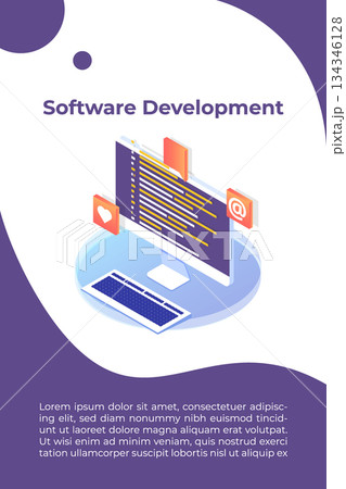 Web design and Front end development isometric concept. Vector illustration. 134346128