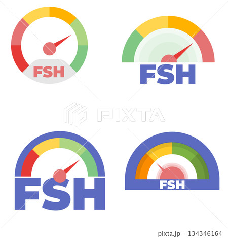 Follicle stimulating hormone meter.  Set Vector element for design. 134346164