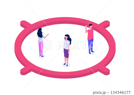 Audience target,  customer attraction concept. Isometric Vector illustration. 134346177