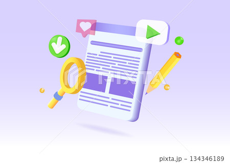 Website appearance, web design, web developing concept. 3D Vector illustrations for banner, website, landing page, flyer. Website appearance, web design, web developing concept. 3D Vector illustrations for banner, website, landing page, flyer. 134346189