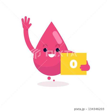 Cute Blood type character. Flat vector illustration. Cute Blood type character. Flat vector illustration. 134346203