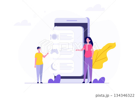 Kids routine,  early learning app concept. Vector illustration. 134346322