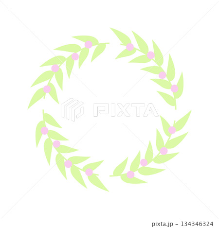 Easter circle frame, wreath with branches. Vector illustration. Easter circle frame, wreath with branches. Vector illustration. 134346324
