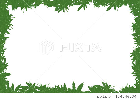 Cannabis Frame featuring cannabis leaves, perfect for designs in the medical, culinary, or cannabis industry. Vector illustration. 134346334