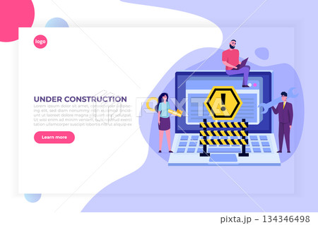 Developing web site, Website under construction, 404 page, Coming Soon concept. Maintenance work. Vector Illustration. Developing web site, Website under construction, 404 page, Coming Soon concept. Maintenance work. Vector Illustration. 134346498