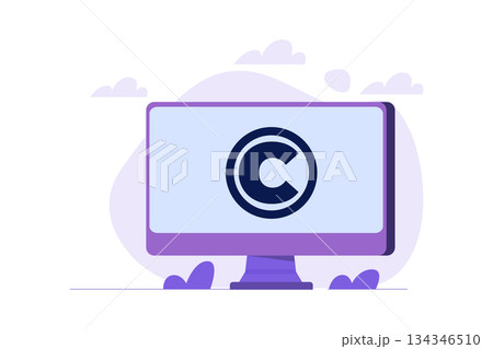 Copyright reserved, patented protection Intellectual property, concept. Vector illustration. Copyright reserved, patented protection Intellectual property, concept. Vector illustration. 134346510