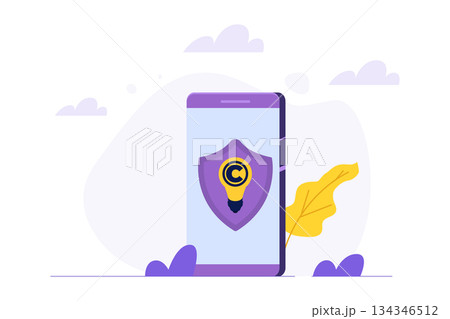 Copyright reserved, patented protection Intellectual property, concept. Vector illustration. Copyright reserved, patented protection Intellectual property, concept. Vector illustration. 134346512