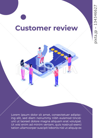 Customer review, Usability Evaluation, Feedback, Rating system isometric concept. Vector illustration Customer review, Usability Evaluation, Feedback, Rating system isometric concept. Vector illustration 134346627
