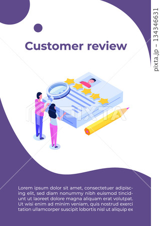 Customer review, Usability Evaluation, Feedback, Rating system isometric concept. Vector illustration Customer review, Usability Evaluation, Feedback, Rating system isometric concept. Vector illustration 134346631
