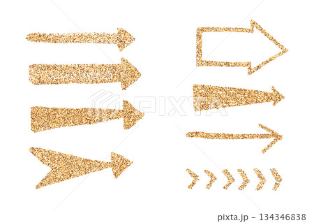 Set of hand draw glitter arrow. Vector illustration. Set of hand draw glitter arrow. Vector illustration. 134346838