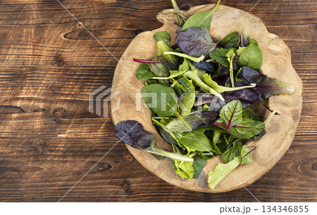 Green salad, fresh salad leaves. Green salad, fresh salad leaves. 134346855