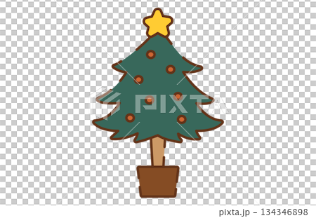 Hand-drawn cute Christmas tree 134346898