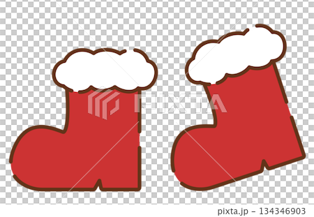 可愛的手繪聖誕靴 134346903