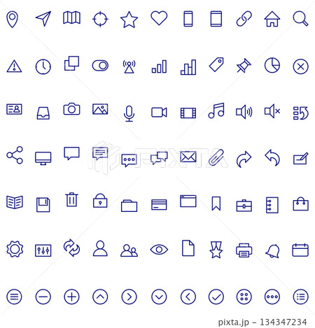 A Large Collection of Universal Outline Style Vector Web Icons 134347234