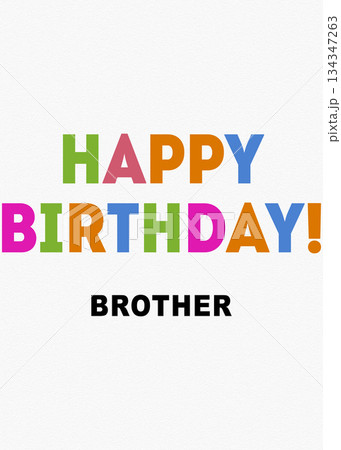 Festive Happy Birthday Brother Greeting Card with Colorful Lettering Design 134347263