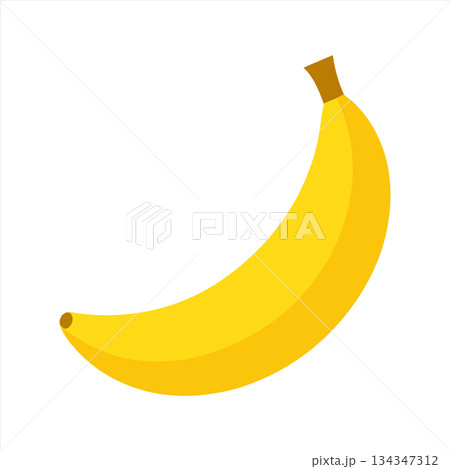 Single ripe yellow banana on a white background vector image 134347312