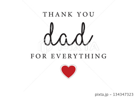 Thank you dad Fathers Day greeting card with red heart design Thank you dad Fathers Day greeting card with red heart design 134347323