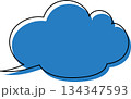 シンプルな水色の吹き出し 134347593