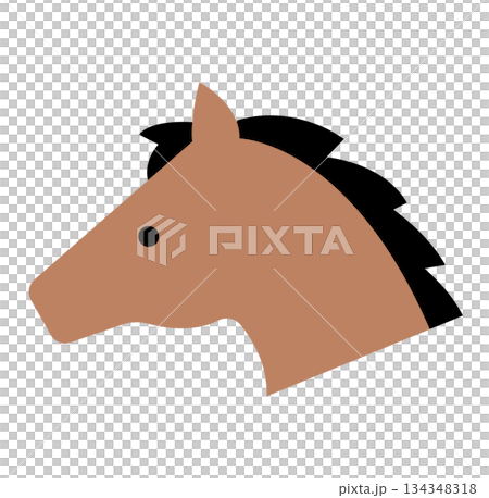 馬の顔のシンプルなアイコンのイラスト 134348318