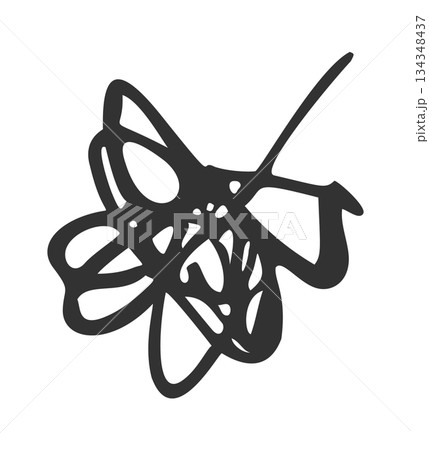 Unpredictable scribbles hand drawn doodle 134348437