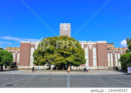 【京都府】快晴の京都大学の時計台記念館(百周年記念ホール) 【京都府】快晴の京都大学の時計台記念館(百周年記念ホール) 134348547