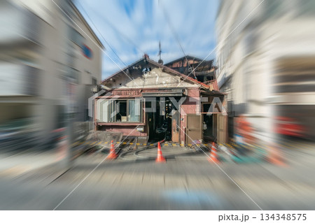 昭和木造住宅の火災全焼現場 134348575