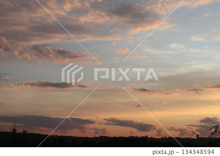 Bright colors of paints during sunrise. 134348594