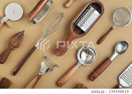 Various kitchen utensils or cooking tools 134348619