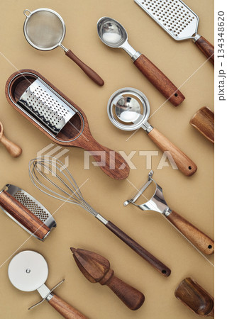 Various kitchen utensils or cooking tools 134348620