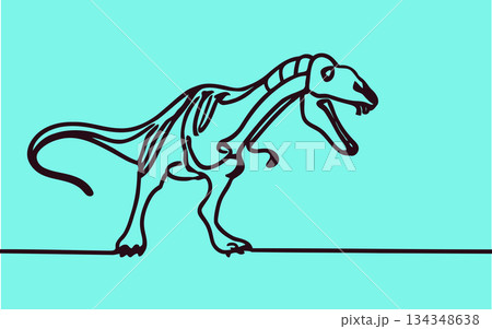 Continuous one line elegant drawing of rex. vector images 134348638