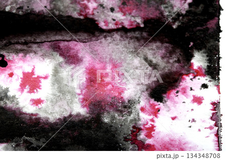 Acrylic Black and Red Ink Paint Splatters and Spots Blot on White for Background Acrylic Black and Red Ink Paint Splatters and Spots Blot on White for Background 134348708