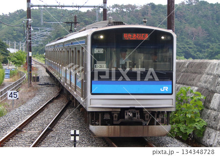 陸前大塚駅に到着する仙石線205系電車（2025年：震災後） 134348728