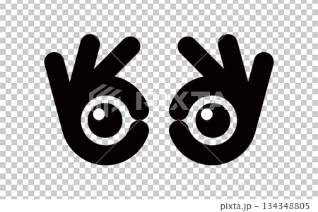 Attention, check OK sign icon, OK sign glasses icon Attention, check OK sign icon, OK sign glasses icon 134348805