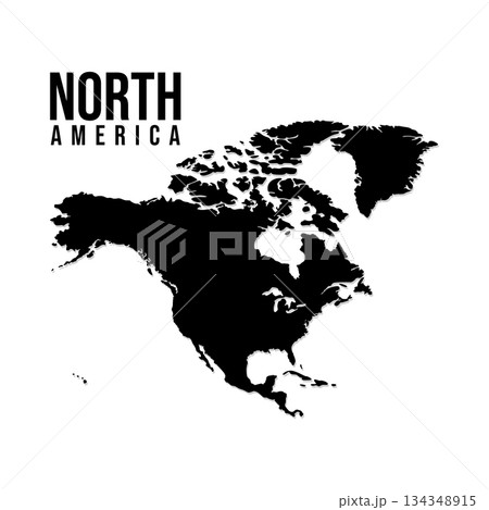 North America map isolated on white background. High detailed. Vector illustration North America map isolated on white background. High detailed. Vector illustration 134348915