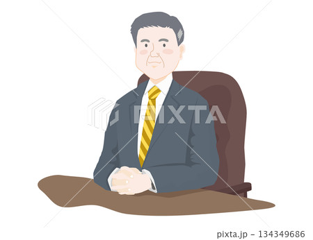 会社の創業者や社長風の人物のイラスト 会社の創業者や社長風の人物のイラスト 134349686