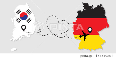 Airplane travel from South Korea to Germany 134349801