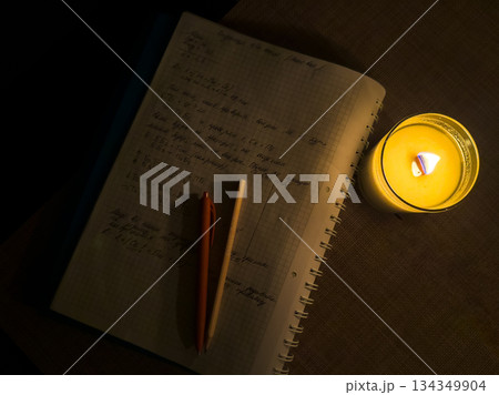view clearly depicting the reality of a blackout and power outage.  134349904